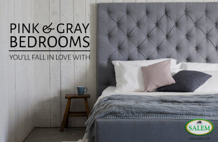 gray and pink bedroom